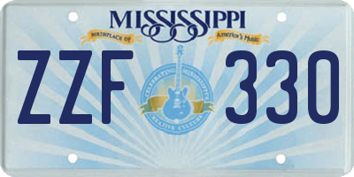 MS license plate ZZF330