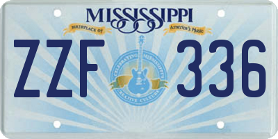 MS license plate ZZF336