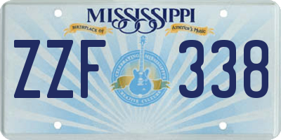 MS license plate ZZF338