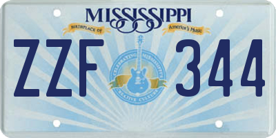 MS license plate ZZF344