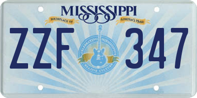 MS license plate ZZF347
