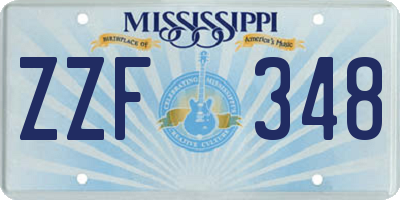 MS license plate ZZF348