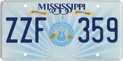 MS license plate ZZF359