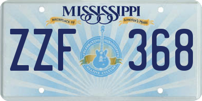 MS license plate ZZF368