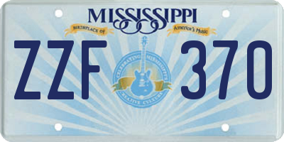 MS license plate ZZF370