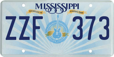 MS license plate ZZF373