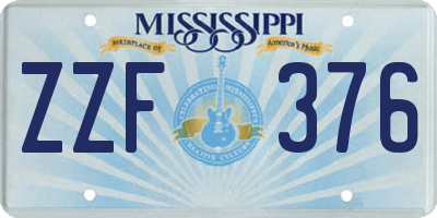 MS license plate ZZF376