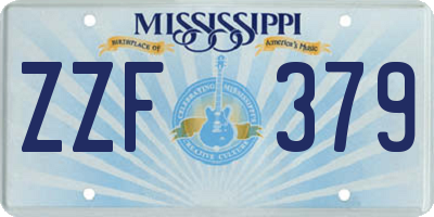 MS license plate ZZF379