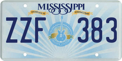 MS license plate ZZF383