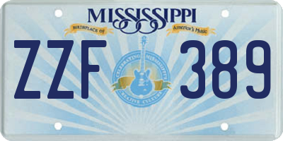 MS license plate ZZF389