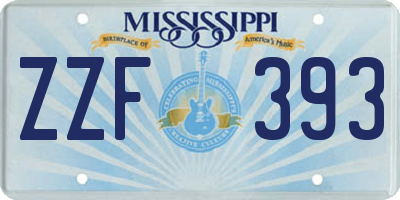 MS license plate ZZF393