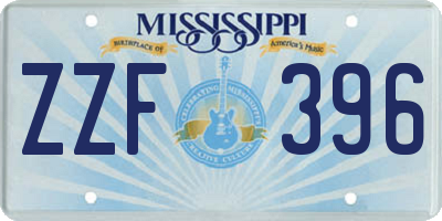 MS license plate ZZF396