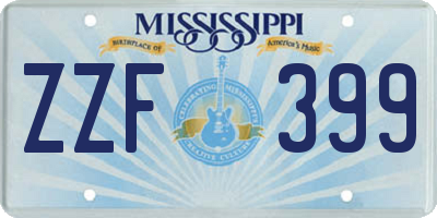 MS license plate ZZF399