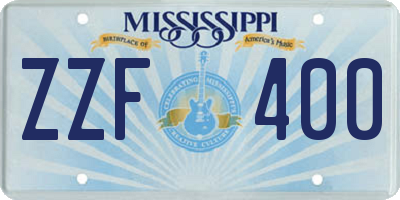 MS license plate ZZF400