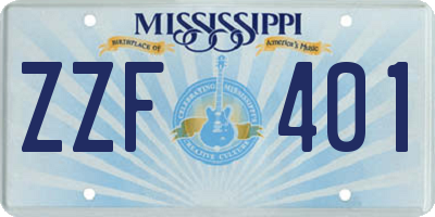 MS license plate ZZF401