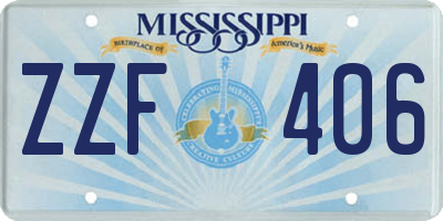 MS license plate ZZF406