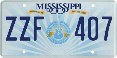 MS license plate ZZF407