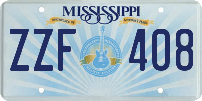 MS license plate ZZF408