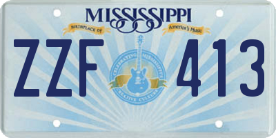 MS license plate ZZF413