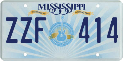 MS license plate ZZF414