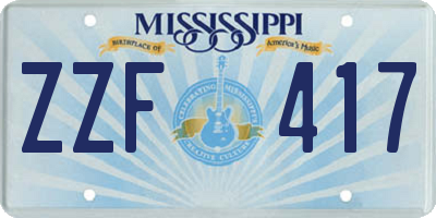 MS license plate ZZF417