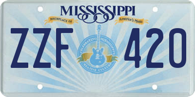 MS license plate ZZF420