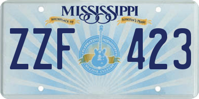 MS license plate ZZF423