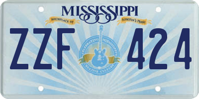 MS license plate ZZF424