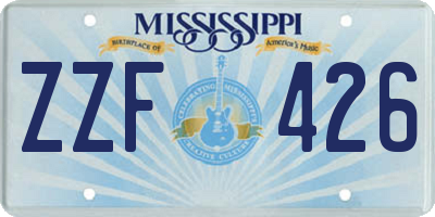 MS license plate ZZF426