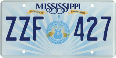 MS license plate ZZF427