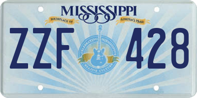 MS license plate ZZF428
