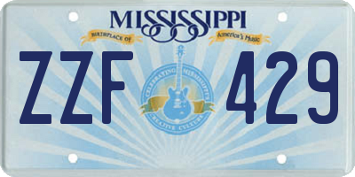 MS license plate ZZF429