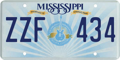 MS license plate ZZF434