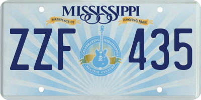 MS license plate ZZF435