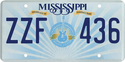 MS license plate ZZF436