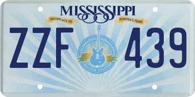 MS license plate ZZF439