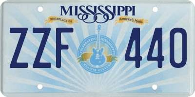 MS license plate ZZF440