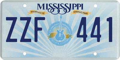 MS license plate ZZF441