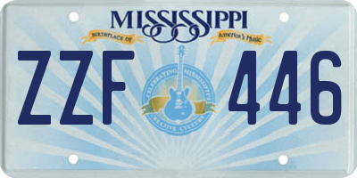 MS license plate ZZF446