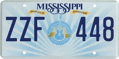 MS license plate ZZF448