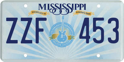 MS license plate ZZF453