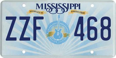 MS license plate ZZF468