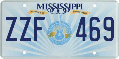 MS license plate ZZF469