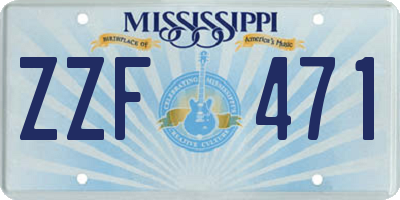 MS license plate ZZF471