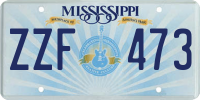 MS license plate ZZF473