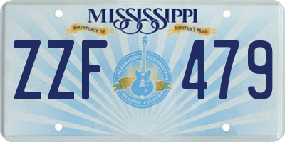 MS license plate ZZF479
