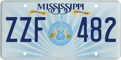 MS license plate ZZF482