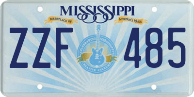 MS license plate ZZF485