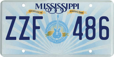 MS license plate ZZF486