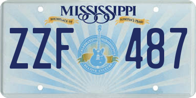 MS license plate ZZF487